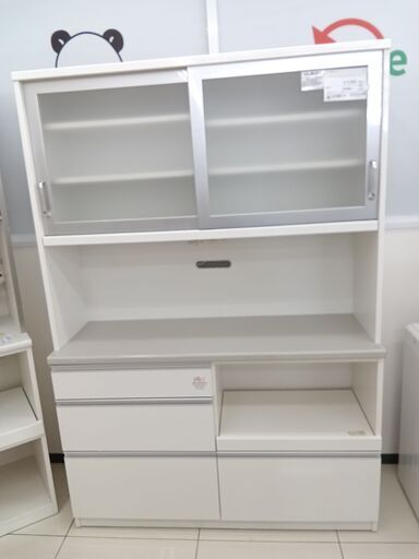 ★ジモティ割あり★  レンジボード ホワイト H195.5×D45×W135 クリーニング済み HJ3227