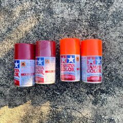 【中古】タミヤカラーポリカーボネート用（スプレー塗料）赤とオレンジ