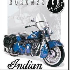 アメリカ雑貨　ブリキ看板　インディアンモーターサイクル　バイク