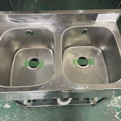★AZUMA 2槽シンク W750xD450xH800+90mmサイズ KP2-750★