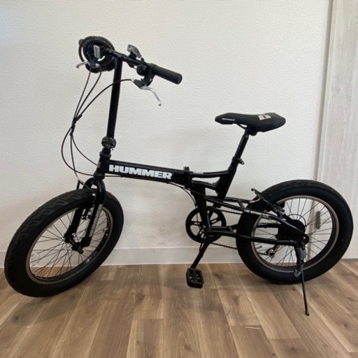 ハマー HAMMER ファットバイク 自転車 折りたたみ自転車FDB206FAT-BIKE ブラック ギア付き シマノ製6段変速 20インチ 極太タイヤ