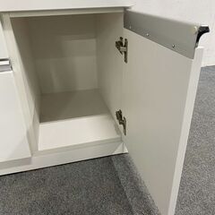 NITORI/ニトリ キッチンボード レジューム ロータイプ 幅120 ソフトクローズ 高機能レール アルミ ホワイト 中古家具 店頭引取歓迎 R8282