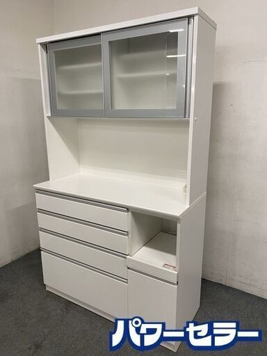 NITORI/ニトリ キッチンボード レジューム ロータイプ 幅120 ソフトクローズ 高機能レール アルミ ホワイト 中古家具 店頭引取歓迎 R8282