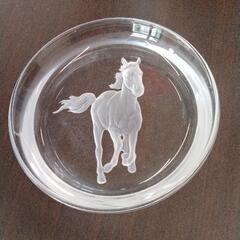 0524-180 HOYA ホヤ クリスタル 馬 ガラス皿 飾り皿