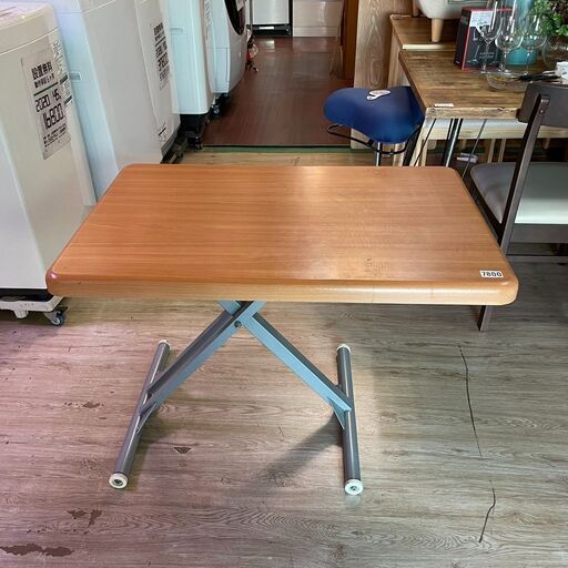送料無料・設置無料有りリフトテーブル 昇降機能付き ナチュラルカラー 中古家具 センターテーブル