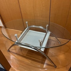 【美品】ガラステーブル　ローテーブル　サイドテーブル