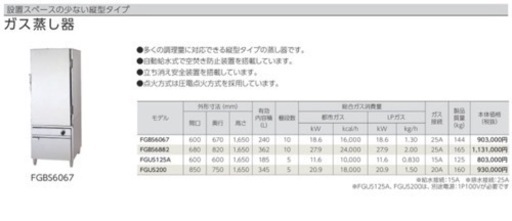 ガス蒸し器