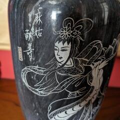 花瓶 大理石 中国美術 麻姑献寿 長寿