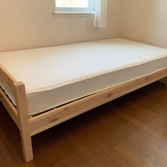 【8000円】無印良品 パイン材ベッド（シングル）& 専用マットレス