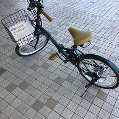 ★ジモティ割あり★  折り畳み自転車 20インチ グリーン系 ク...