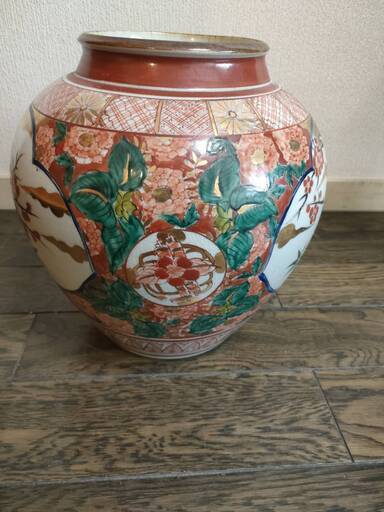 久谷焼　花瓶　友山作