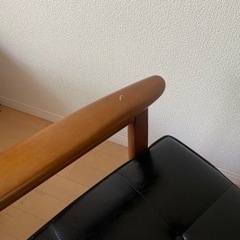 カリモク 60 2シーター Kチェア ブラック レザー ソファ 美品