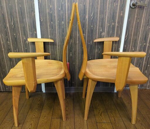 7-36 シラカワ 飛騨の匠工房シリーズ ダイニングチェア ヒジ付き2脚