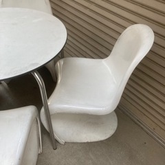 テーブルセット　イス4脚　パントンチェア　アンティーク　レトロ　家具　