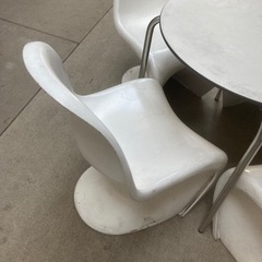 テーブルセット　イス4脚　パントンチェア　アンティーク　レトロ　家具　