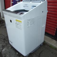 【紋別市発】全自動洗濯機 10kg　ＳＨＡＲＰ　シャープ　縦型洗濯乾燥機 　ブラウン系　 [洗濯10.0kg /乾燥5.0kg /ヒーター乾燥(排気タイプ) /上開き] 　ＥＳ－ＰＸ１０Ｂ－Ｔ　プラズマクラスター　2017年製　ガラストップ　中古動品