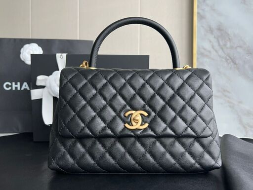 CHANEL ココハンドル マトラッセ　ソーブラック　キャビアスキン