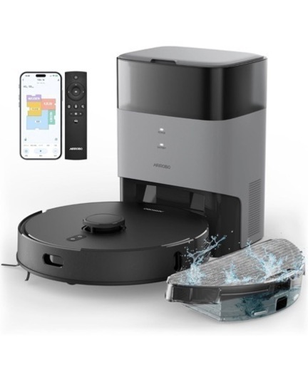 ロボット掃除機 新品未使用 自動ゴミ収集 AIRROBO T20+ 強力吸引 水拭き 高精度レーダー 複数マップマッピング 高速振動モップ 自動充電180分間連続稼働 Google Home Alexa対応 進入禁止エリア 落下防止 静音 お掃除ロボットロボットクリーナー