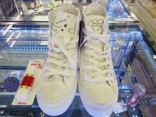 【愛品館 市原店】未使用品！！ホワイトアトリエコンバーススニーカー25.0㎝