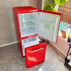 ☑︎ご成約済み🤝 e angle レトロ調📮　一人暮らし冷蔵庫 149L✨