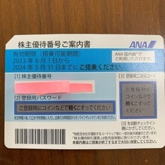 ANA株主優待1枚（搭乗期限2024/5/31）