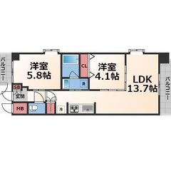 ✅家賃まで負担✅初期費用無料🎉野田阪神駅9分🎉広々2LDK物件の画像