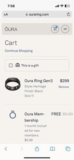 その他 Oura Ring Gen3 US 11 Heritage Black