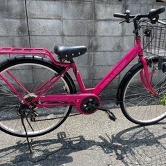 自転車 ピンク 黒 ブラック 26インチ