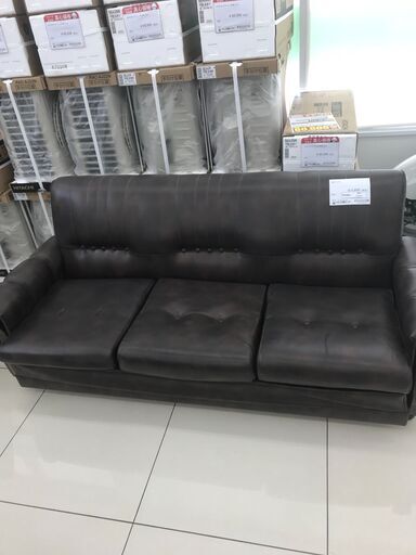 ★ジモティ割あり★  2人掛けソファ ダークブラウン H78×D75×W180 クリーニング済み HJ3244