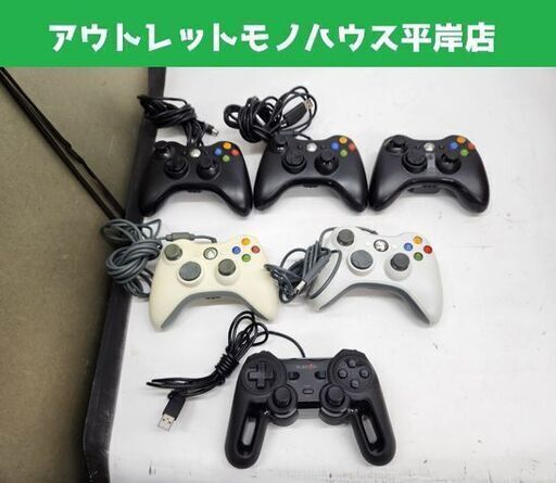 現状品 Xbox 360 コントローラー エレコム ゲームパッド 6個セット まとめて ワイヤレス 有線 USB PAD 札幌市 平岸店