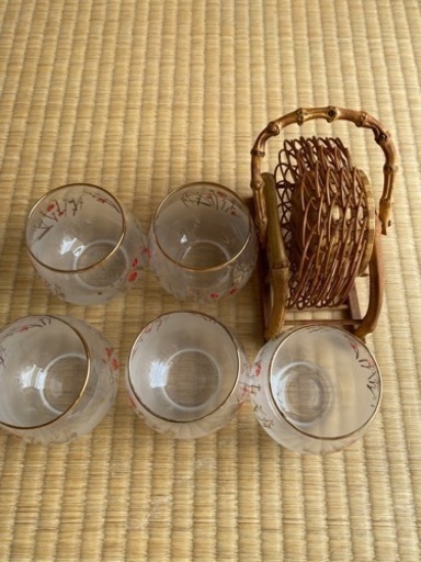 未使用　冷茶セット　ソーサーセット