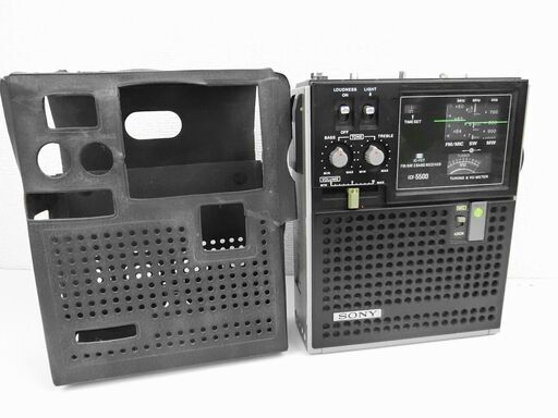 【おみせっち】SONY ICF-5500 スカイセンサー ラジオ 3バンドレシーバー ACアダプター レザーケース付