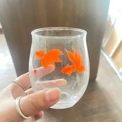グラス 食器 レトロ 片岡鶴太郎 金魚 アンティーク