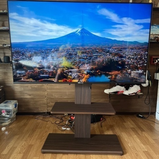 【最終価格】4K 55型モニター　テレビ台付