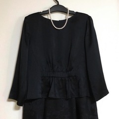 七五三に。自由区フラワーオーバル異素材コンビワンピース