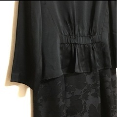 七五三に。自由区フラワーオーバル異素材コンビワンピース