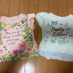 ⑧【中古品】80 Tシャツ 女の子 子供用品 子供服 ベビー服