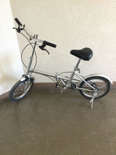 【北見市発】折りたたみ自転車 K309050031 16インチ シルバー (E2796wY)