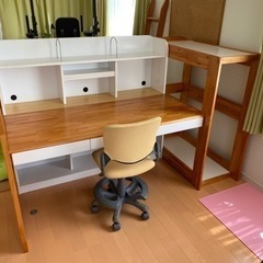 奥本木工所製　システムデスク　椅子付き