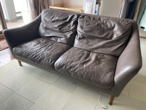 値下げ】 3人掛け本革ソファ 最終値下げ 現地引き取り 本革 ソファ