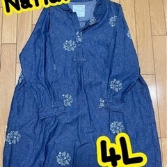 Naflat デニムチュニック　4L レディース　美品！ワンピース　