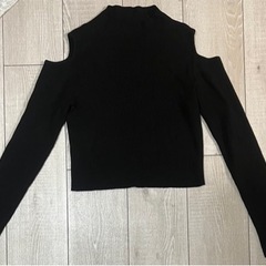 レディース 洋服 オフショル 黒 ニット セーター Lサイズ