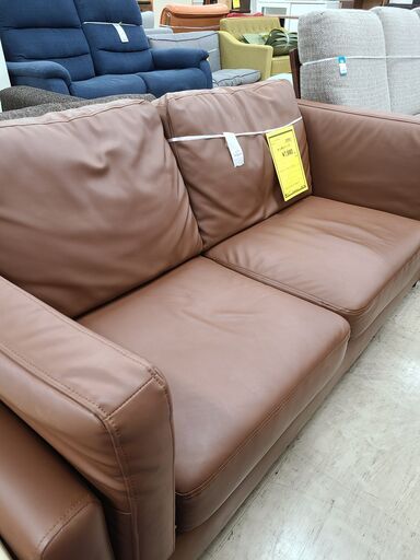 J4836　LOWYA　ロウヤ　二人掛けソファ　キャメル　クリーニング済　【リユースのサカイ柏店】