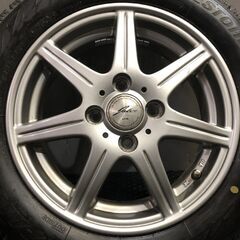 タイヤ走行短め【BS BLIZZAK VRX2 155/65R14】スタッドレス【Weds JOKER 14インチ 4.5J4HPCD100+42】23年製 ウェイク N-BOX等　(VTJ851)