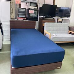 【リサイクルショップ　ピカソ　小松原】【美品】フランスベッド シングルベッドセット（レッグタイプ）ダークブラウン★2223★