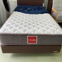 【リサイクルショップ　ピカソ　小松原】【美品】フランスベッド シングルベッドセット（レッグタイプ）ダークブラウン★2223★