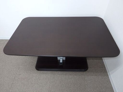 新札幌 ニトリ 昇降テーブル コラボ120DT DBR 幅120×奥行75×高さ56～73cm /No,2545