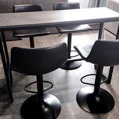 カウンターテーブル、カウンターチェアー5点セット