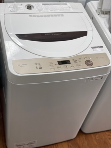 送料・設置込み可　洗濯機　6kg SHARP 2021年