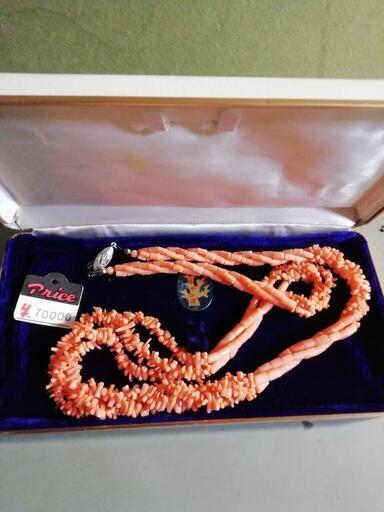 赤珊瑚 ネックレス 3連 30cm 45g